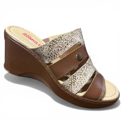 Romulo Sandalia Cuero Nude- Miel Mujer Ref 5966